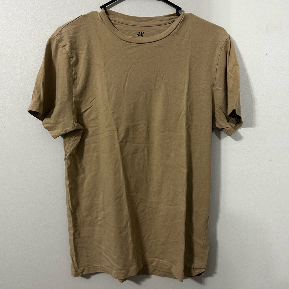 H&M Beige Men T-Shirt Size Small